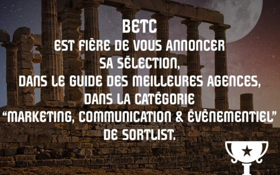BETC est fière de vous annoncer sa sélection, dans le Guide des Meilleures Agences