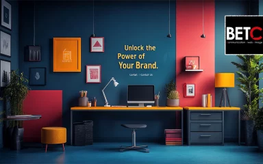 Bureau moderne et coloré représentant l'univers d'une agence digitale et de communication, BETC Communication, spécialisée en SEO et création de site internet à Strasbourg.