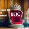 Un trône royal luxueux dans une salle historique, éclairé par une lumière naturelle, avec le texte "Qu'est-ce que le ROI et pourquoi est-il important ?" et le logo BETC Communication en bas.